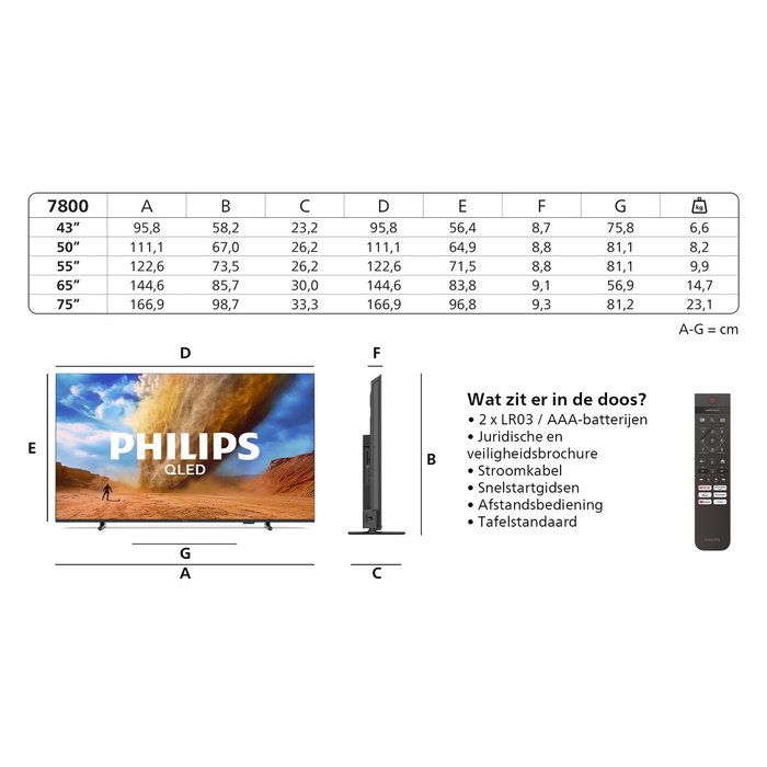 Philips 43PUS7800 TV QLED 43 (108 cm) 4K UHD