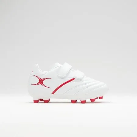 Gilbert Sidestep X20 Chaussure de rugby garçon Blanc/Rouge Taille 33 Crampons moulés