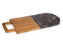 Kinvara Planche à Découper Bois et Marbre Noir avec Poignée 38x18 cm (Set de 8)