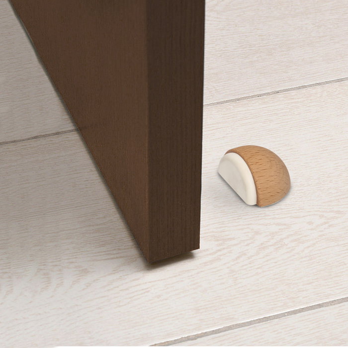 WOLFPACK LINEA PROFESIONAL Butoir de porte adhésif demi-lune en bois chêne
