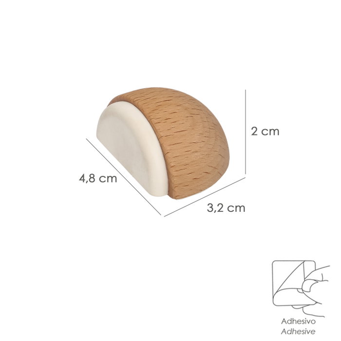 WOLFPACK LINEA PROFESIONAL Butoir de porte adhésif demi-lune en bois chêne