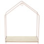 Home Deco Factory Lot de 3 étagères maison rose en métal et bois