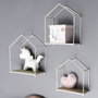 Home Deco Factory Lot de 3 étagères maison rose en métal et bois