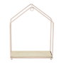 Home Deco Factory Lot de 3 étagères maison rose en métal et bois