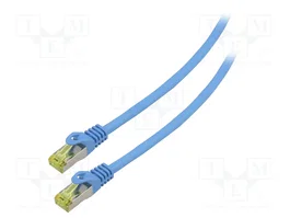 LANBERG Cordon de raccordement Cat 6a S/FTP bleu 0,5m RJ45