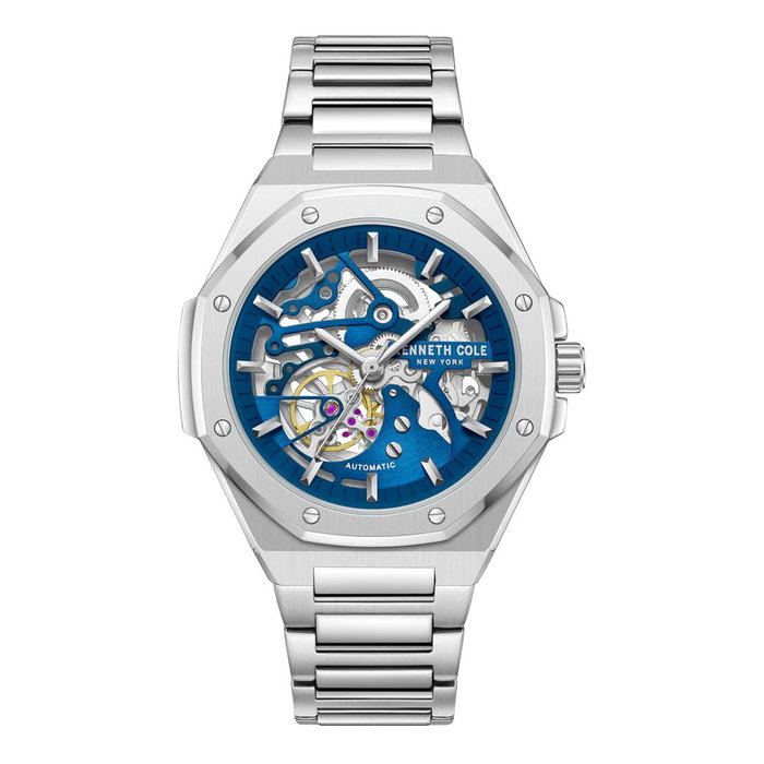 Kenneth Cole KCWGY0058901 - Montre Automatique Homme Acier Gris et Cadran Bleu