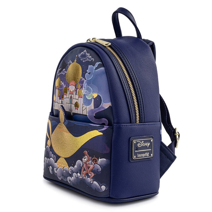 Loungefly Sac à dos Disney Aladdin Jasmine et Château, 26 cm, dimensions 22.5 x 26.2 x 11.2 cm