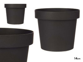 Ibergarden Pot en plastique anthracite 14x12.5 cm (Set de 12)
