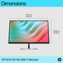 HP Écran USB-C 4K 68,6 cm (27") HP E27k G5 - Écran professionnel avec charge 65W, réglage ergonomique et haut-parleurs intégrés