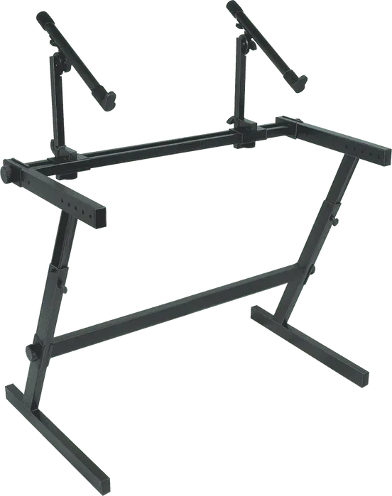 QUIKLOK Z726 Support pour clavier format Z long 2 niveaux, noir, acier, hauteur réglable
