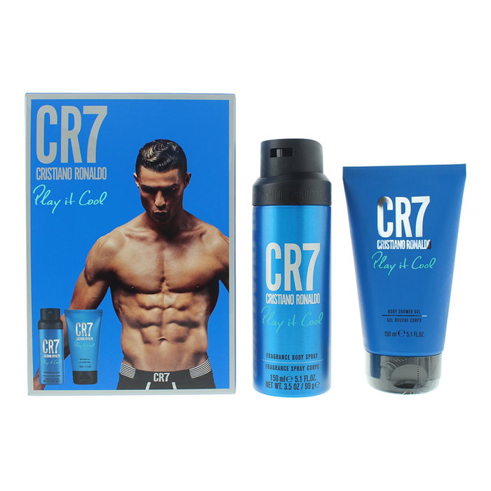 Cristiano Ronaldo - Coffret CR7 Play It Cool : Gel Douche Nettoyant Peaux Tous Types 150 ml + Brumiseur Parfumé Pour Homme 150 ml Cristiano Ronaldo - Coffret CR7 Play It Cool : Gel Douche Nettoyant Peaux Tous Types 150 ml + Brumiseur Parfumé Pour Homme 150 ml