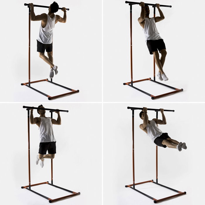 Pack station de tractions fitness, ceinture sportive effet sauna et guide d’exercices InnovaGoods