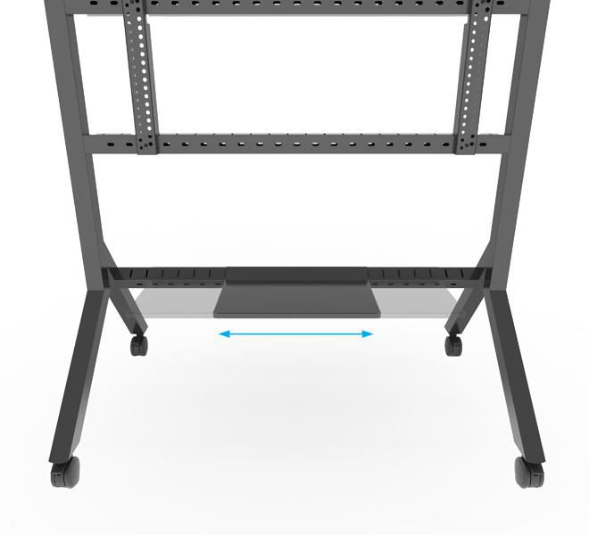 B-Tech BT8546 Momentum Edge XL Support mobile avec roues freinées pour écrans tactiles interactifs de 65" à 110" (charge 125 kg)