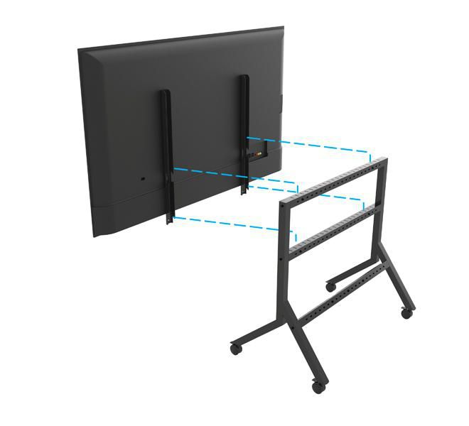 B-Tech BT8546 Momentum Edge XL Support mobile avec roues freinées pour écrans tactiles interactifs de 65" à 110" (charge 125 kg)