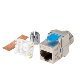 Lanberg Keystone RJ-45 Cat.8.1 S/FTP Toolless – Connecteur module blindé argent