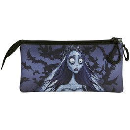 Karactermania - Portatodo Emily La Novia Cadaver triple, étui rectangulaire 3 compartiments, 23x7x11 cm
