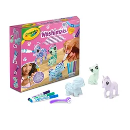 Crayola Coffret Créatif Washimals - 3 Animaux Pastel à Colorier et Laver - Jeu d'Activité pour Enfants à Partir de 3 Ans