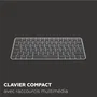 Mobility Lab Clavier sans fil triple Bluetooth et récepteur USB 2.4 GHz KP430W AZERTY compact avec touches plates et raccourcis multimédia, jusqu'à 29 jours d'autonomie