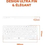 Mobility Lab Clavier sans fil triple Bluetooth et récepteur USB 2.4 GHz KP430W AZERTY compact avec touches plates et raccourcis multimédia, jusqu'à 29 jours d'autonomie