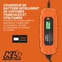 Xl Perform Tools Chargeur de batterie XLPT 6A 100W 12V pour voiture avec câble 3 m IP65, écran digital et mode Supply pour 6V/12V AGM, GEL, Lithium, Plomb