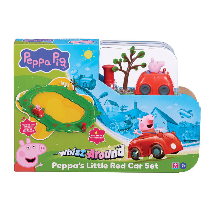Peppa Pig Circuit de Voiture Rouge COP8343 Set de Jeu avec Coche Motorisé et Accessoires Enfants +3 Ans