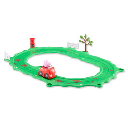 Peppa Pig Circuit de Voiture Rouge COP8343 Set de Jeu avec Coche Motorisé et Accessoires Enfants +3 Ans