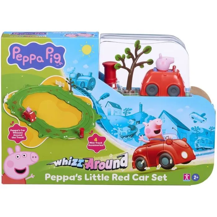 Bandai COP8343 Coffret de jeu Peppa Pig Whizz Around avec circuit et voiture tourbillonnante, jouet d'action et de fantaisie Bandai COP8343 Coffret de jeu Peppa Pig Whizz Around avec circuit et voiture tourbillonnante, jouet d'action et de fantaisie