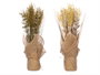 Ibergarden Ramillete Saco Espigas Envejecidos Surtis - Bouquet d'Épis Vieillis en Plastique et Rafia - 15 x 34 x 15 cm (Set de 6)