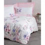Ensemble de literie 1 housse de couette 220 x 240 cm + 2 taies d'oreiller 60 x 60 cm - Coton renforcé 100% - Rose - Lavable en machine