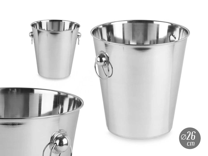 Kinvara Cubitera avec anses 26 cm diamètre acier inoxydable argent 7,9 L (Set de 6) Kinvara Cubitera avec anses 26 cm diamètre acier inoxydable argent 7,9 L (Set de 6)
