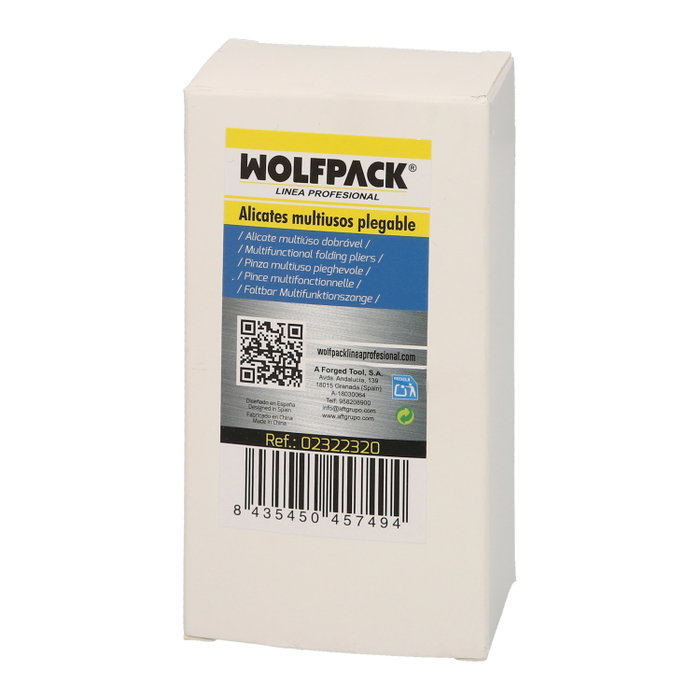 WOLFPACK LINEA PROFESIONAL Alicates Multiusos Plegables Con Funda 12 en 1