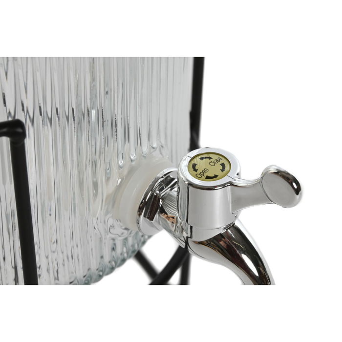 Distributeur d'eau Home ESPRIT Noir Métal Silicone Verre ABS 5 L 19,6 x 23,5 x 40,5 cm