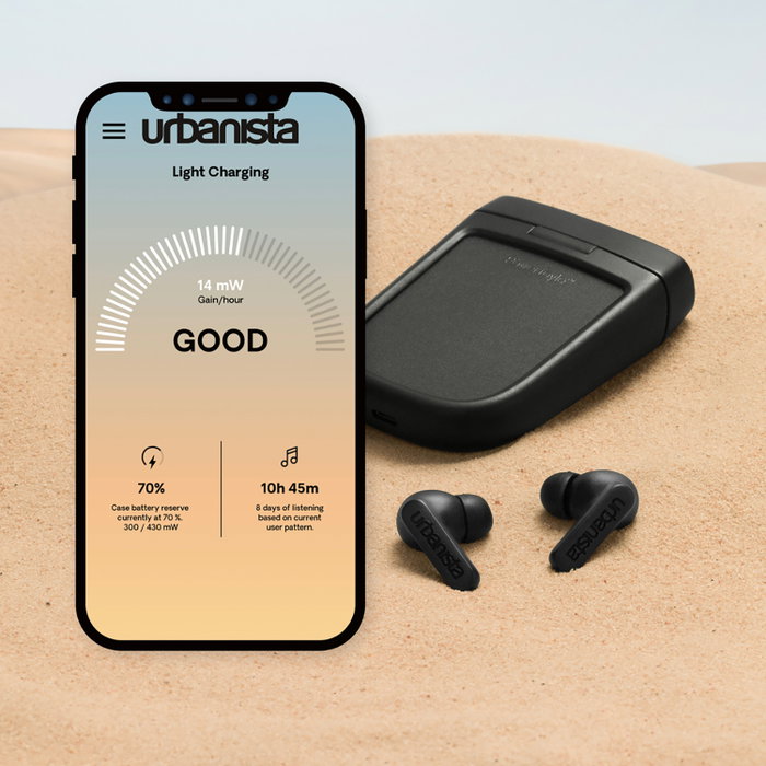Urbanista Phoenix True Wireless Auricules In-ear Bluetooth 5.2 avec ANC et Charge Solaire Powerfoyle - Desert Rose Urbanista Phoenix True Wireless Auricules In-ear Bluetooth 5.2 avec ANC et Charge Solaire Powerfoyle - Desert Rose