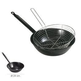 GARCIMA Poêle émaillée avec panier de cuisson 24 cm