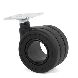 RUEDAS Roue pivotante modèle KOO aro double ø65 finition noire avec platine
