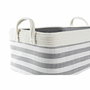 Set de basket DKD Home Decor Rayures 40 x 30 x 23 cm Gris