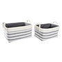 Set de basket DKD Home Decor Rayures 40 x 30 x 23 cm Gris