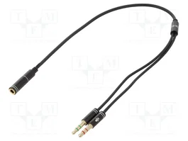 GEMBIRD CCA-418M Câble Jack 3,5mm 3pin x2 et Jack 3,5mm 4pin socle, 0,2m