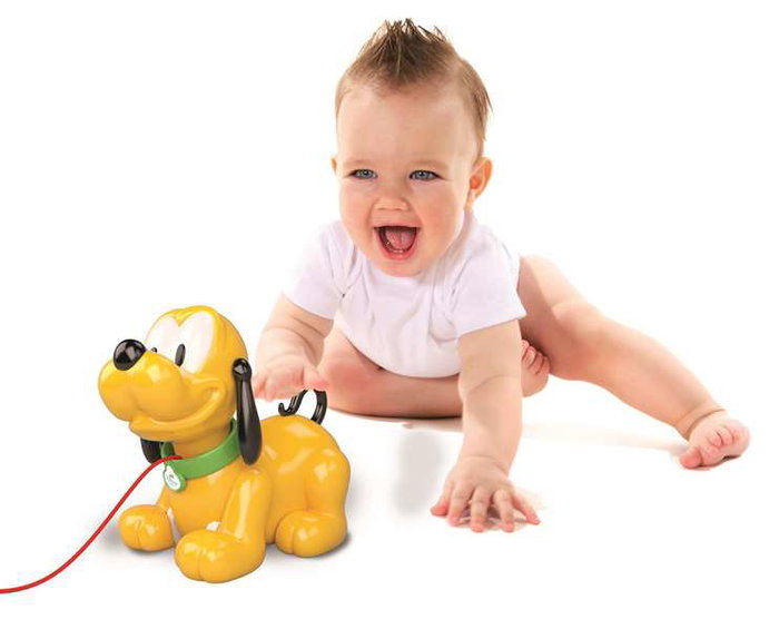 Clementoni Baby Pluto - Jouet à tirer éducatif, fait bouger pattes et tête, dimensions 21x19x13 cm, pour enfant dès 10 mois Clementoni Baby Pluto - Jouet à tirer éducatif, fait bouger pattes et tête, dimensions 21x19x13 cm, pour enfant dès 10 mois