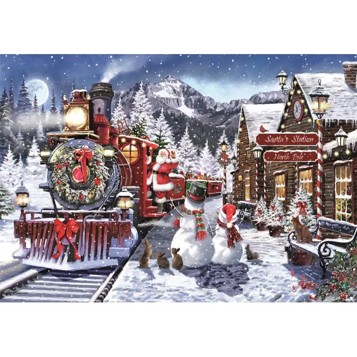 Clementoni Puzzle 500 pièces - Gare sous la neige Clementoni Puzzle 500 pièces - Gare sous la neige