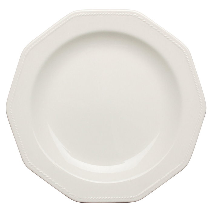 Queen's Assiette Plate en Céramique Artic White Blanc 27 cm (6 Unités) - Style Anglais, Apilable, Compatible Micro-ondes et Lave-vaisselle