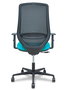 Chaise Mardos Synchro 4 positions tissu Turquoise Maille Noir Base en nylon noir Accoudoir 1D Sans appui-tête Roulettes 65mm nylon