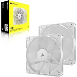 Corsair RS140 - Pack de 2 ventilateurs PC 140 mm PWM blancs - Refroidissement silencieux et haute performance