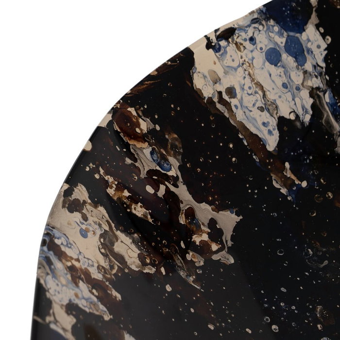 Centre de Table Bleu Marron Verre 39 x 39 x 6,5 cm