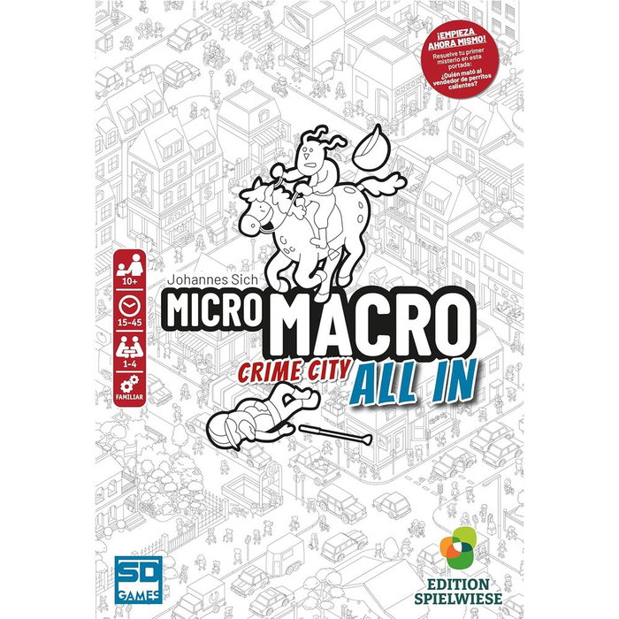 SD GAMES Juego Micro Macro All In - Jeu de société en espagnol pour détectives, de 1 à 4 joueurs, à partir de 10 ans