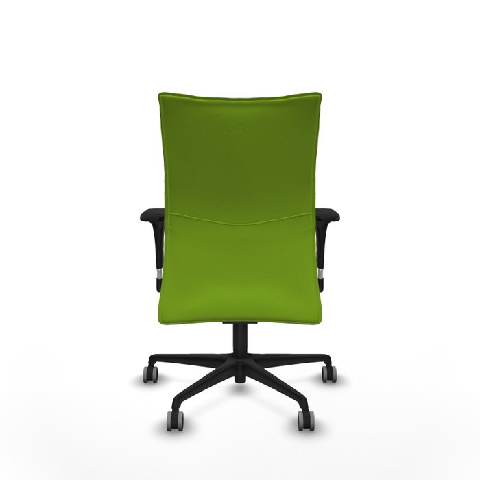 Piqueras Y Crespo Chaise de bureau Albacete confidente, Similicuir Pistache, Mécanisme Sincro, Accoudoirs 1D, Roues 65mm