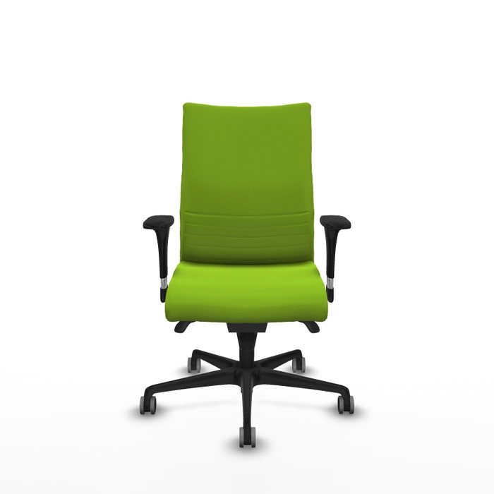 Piqueras Y Crespo Chaise de bureau Albacete confidente, Similicuir Pistache, Mécanisme Sincro, Accoudoirs 1D, Roues 65mm