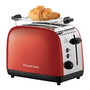 Russell Hobbs 26554-56 Toaster rouge Colours Plus - Toastage rapide 50%, fonction 'lever et voir', plateau à miettes amovible et chauffe-pain