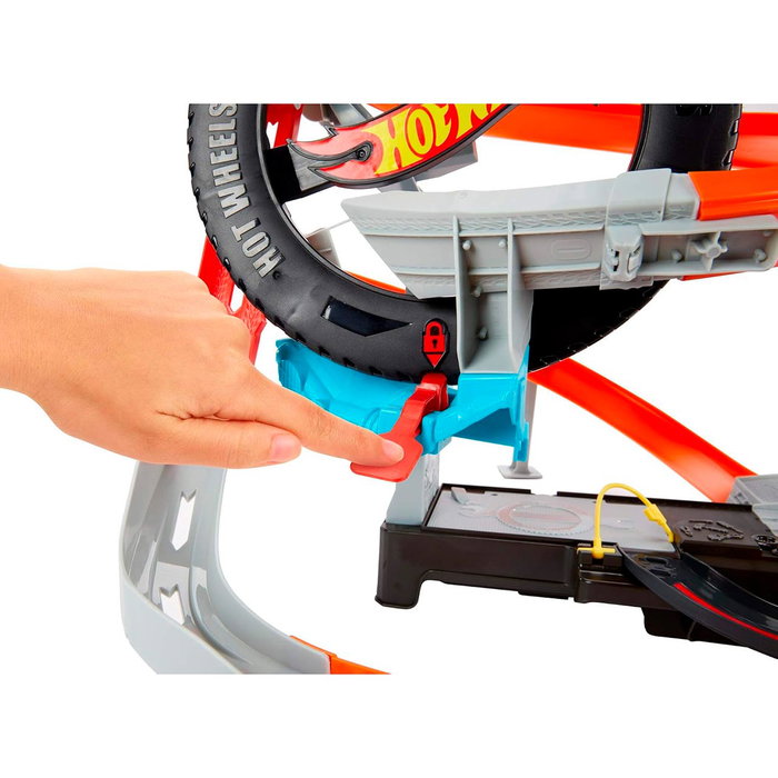 Hot Wheels City - Garage à Pneus Ultraturbo avec Circuit et Ascenseur - Jouet pour Enfants dès 5 Ans