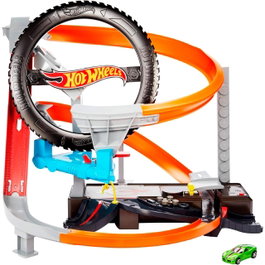 Hot Wheels City - Garage à Pneus Ultraturbo avec Circuit et Ascenseur - Jouet pour Enfants dès 5 Ans